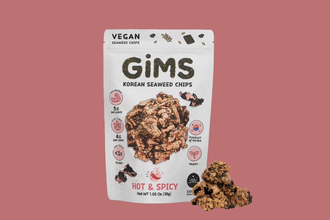 Gims Seaweed Chips, Hot & Spicy, 3-Pack