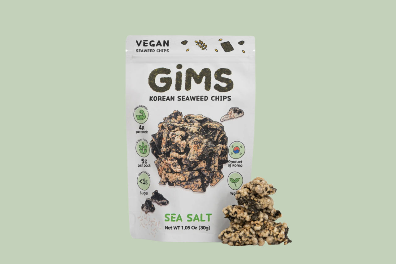 Gims Seaweed Chips, Sea Salt, 3-Pack