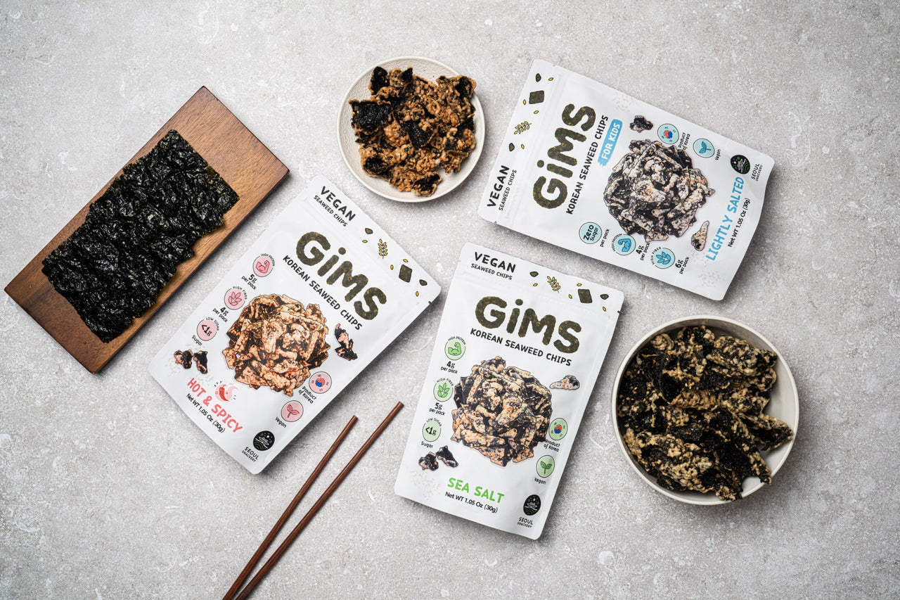 Gims Seaweed Chips, Variety Pack, 12-Pack